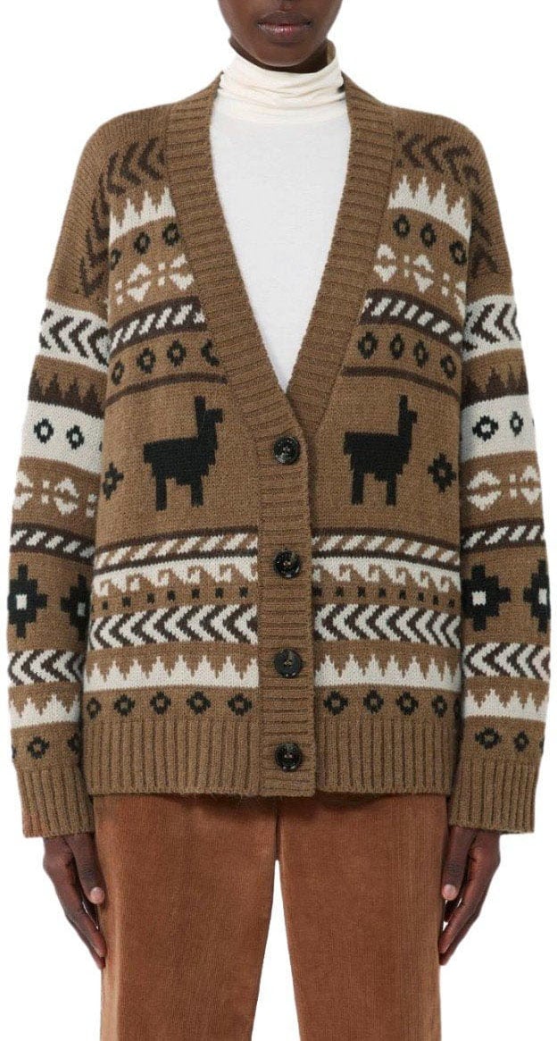 Max Mara MAX MARA WEEKEND OVATTA CAMEL CARDIGAN Bruin