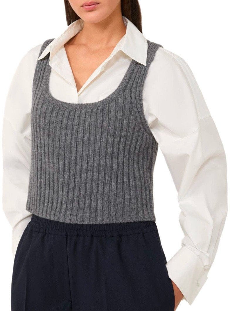 Max Mara MAX MARA WEEKEND ZURCA ANTHRACITE GREY TOP Grijs