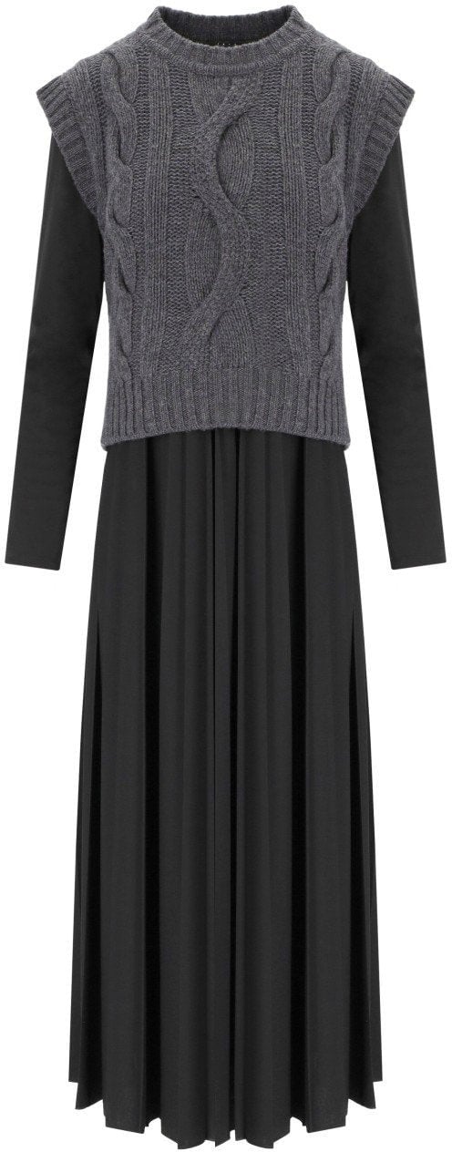 Max Mara MAX MARA WEEKEND EBRO 2-IN-1 DRESS Zwart