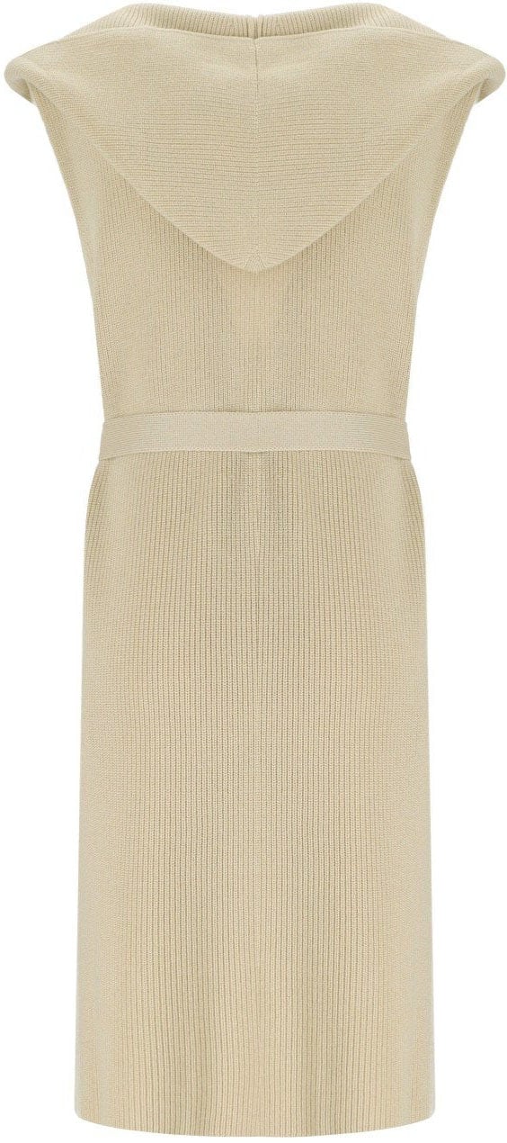 Max Mara MM MAX MARA BADESSE CREAM SLEEVELESS LONG CARDIGAN Beige