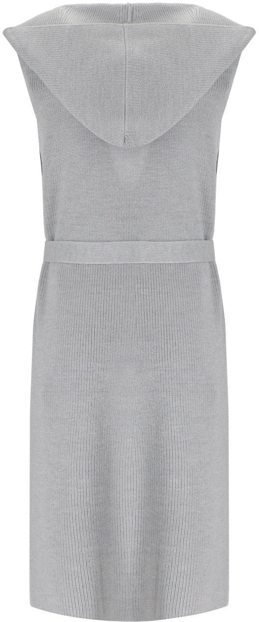 Max Mara MM MAX MARA BADESSE GREY LONG SLEEVELESS CARDIGAN Grijs