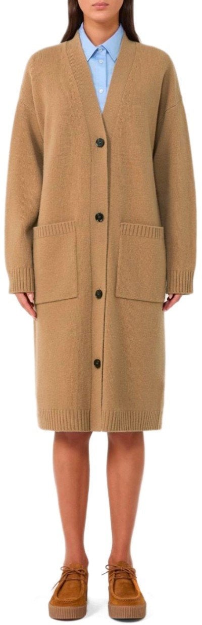 Max Mara MAX MARA WEEKEND GODEZIA CAMEL LONG CARDIGAN Beige