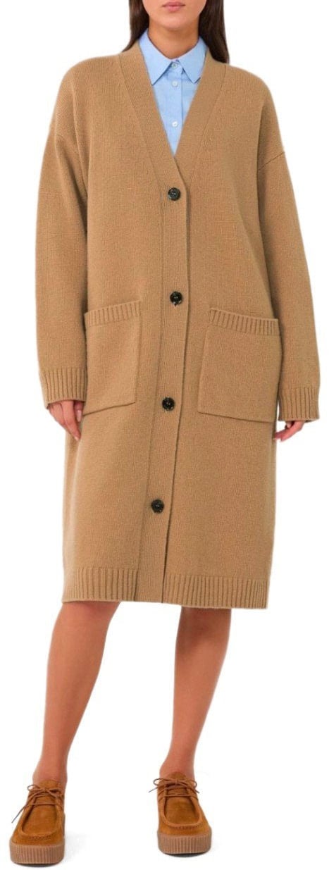 Max Mara MAX MARA WEEKEND GODEZIA CAMEL LONG CARDIGAN Beige