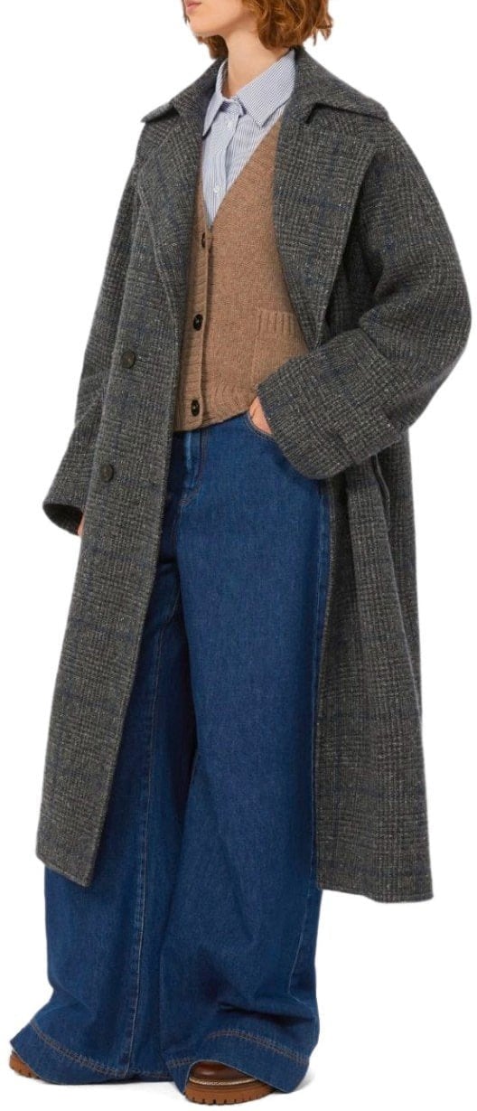 Max Mara MAX MARA WEEKEND SESTRI GREY BELTED COAT Grijs