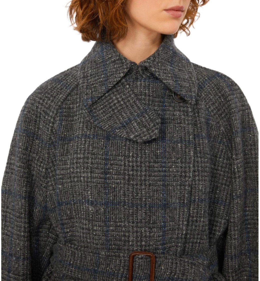 Max Mara MAX MARA WEEKEND SESTRI GREY BELTED COAT Grijs