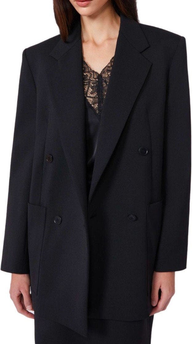 Max Mara MAX MARA WEEKEND VELOCE DOUBLE-BREASTED BLAZER Zwart
