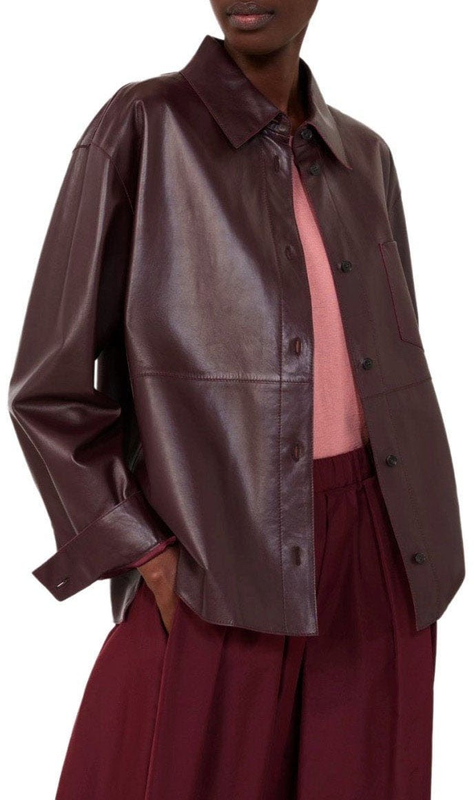 Max Mara MAX MARA WEEKEND SCATOLA BURGUNDY SHIRT JACKET Rood