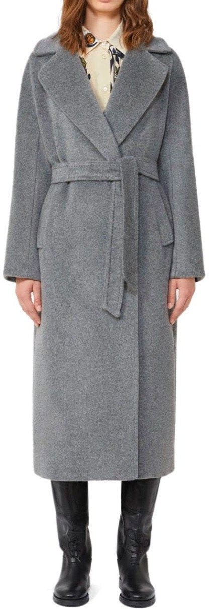 Max Mara MAX MARA WEEKEND TEMPERA GREY BELTED COAT Grijs