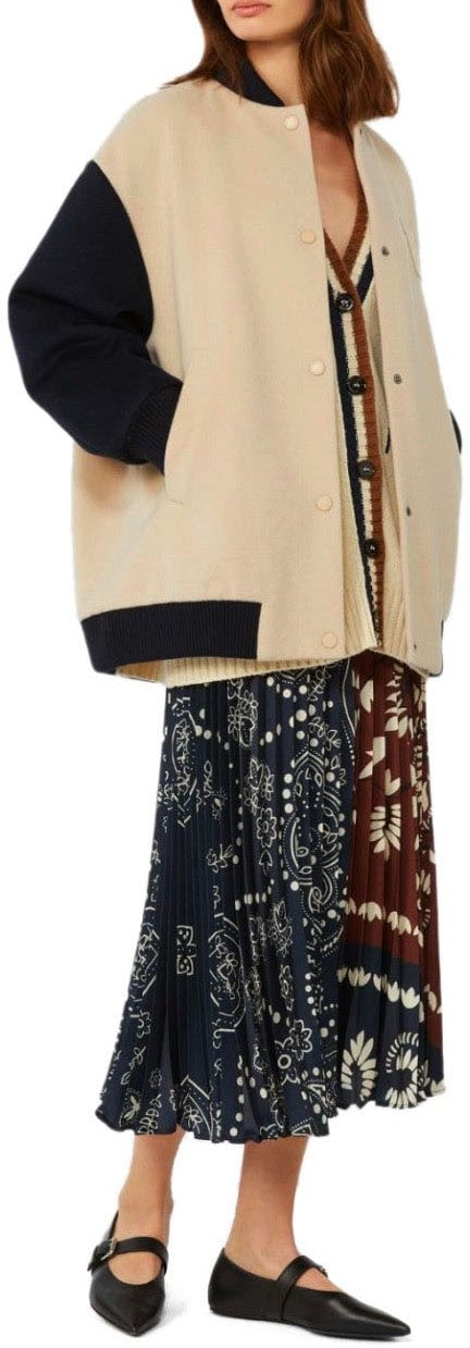 Max Mara MAX MARA WEEKEND MILORD AND BROWN MIDI SKIRT Blauw