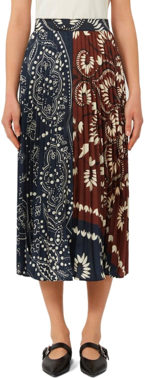 Max Mara MAX MARA WEEKEND MILORD AND BROWN MIDI SKIRT Blauw