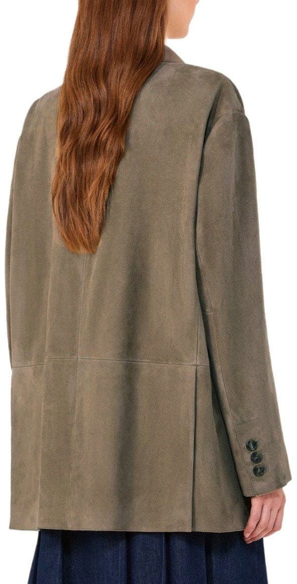 Max Mara MAX MARA WEEKEND CEDRO BROWN SINGLE-BREASTED BLAZER Beige