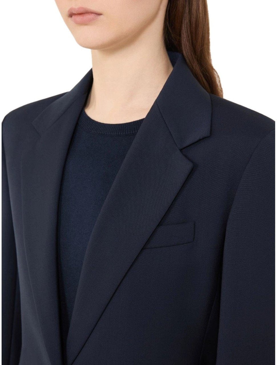 Max Mara MAX MAR WEEKEND LAMINE SINGLE-BREASTED BLAZER Blauw