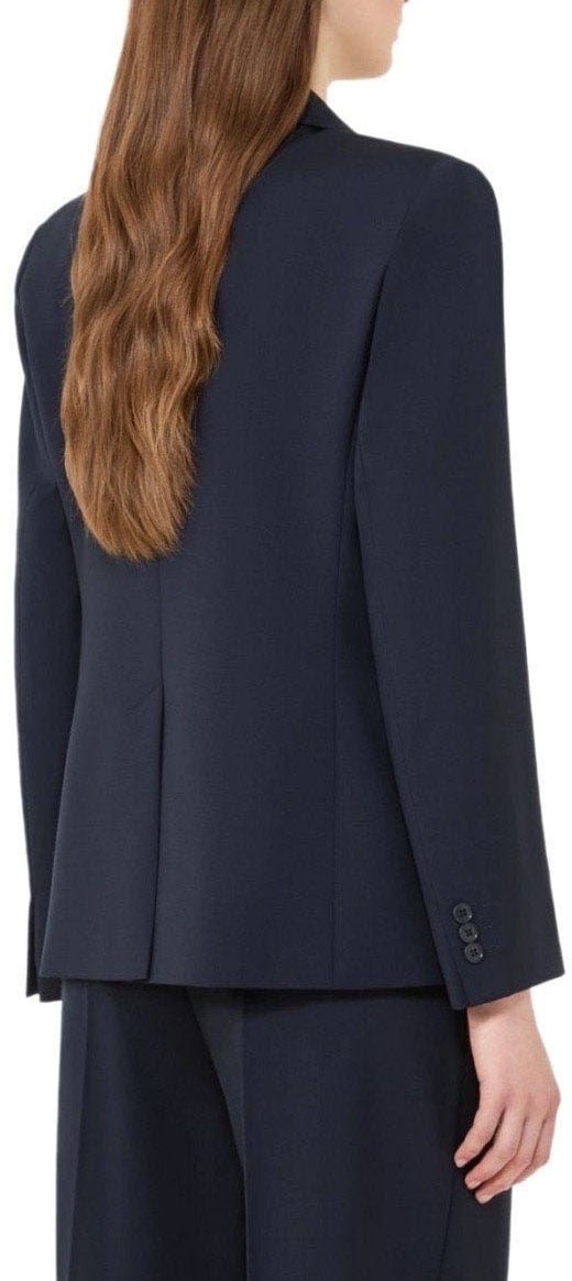 Max Mara MAX MAR WEEKEND LAMINE SINGLE-BREASTED BLAZER Blauw