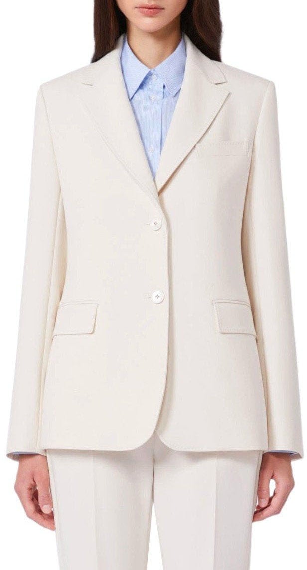 Max Mara MAX MARA WEEKEND UVA IVORY SINGLE-BREASTED JACKET Wit