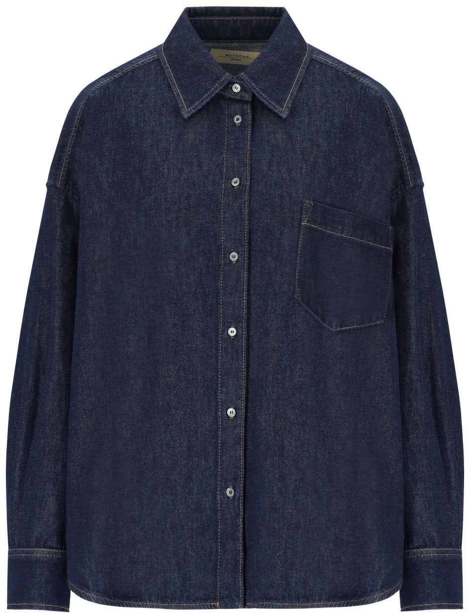 Max Mara MAX MARA WEEKEND FOGGIA DARK SHIRT Blauw