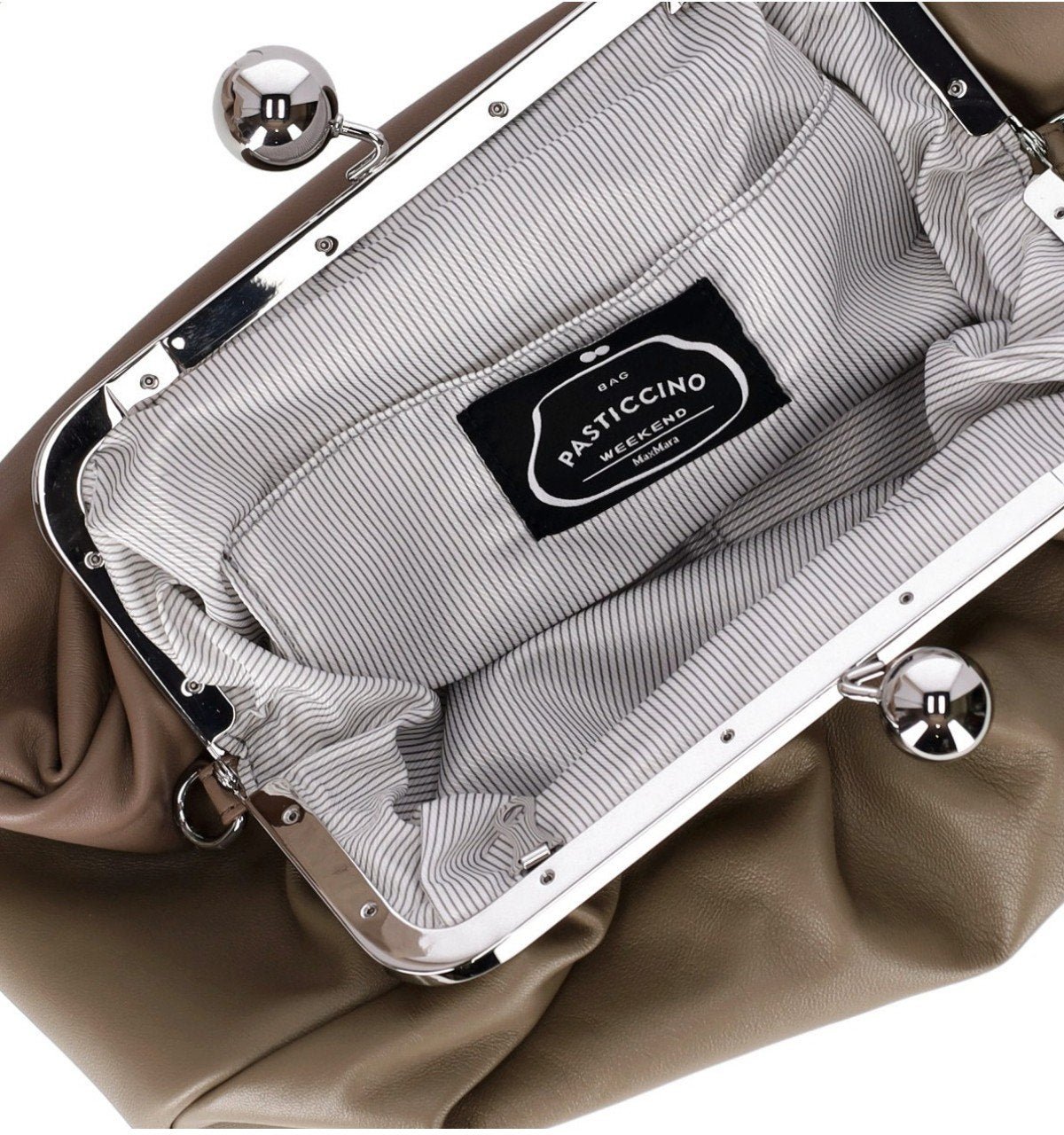 Max Mara MAX MARA WEEKEND PASTICCINO CUBICO TAUPE CLUTCH Bruin