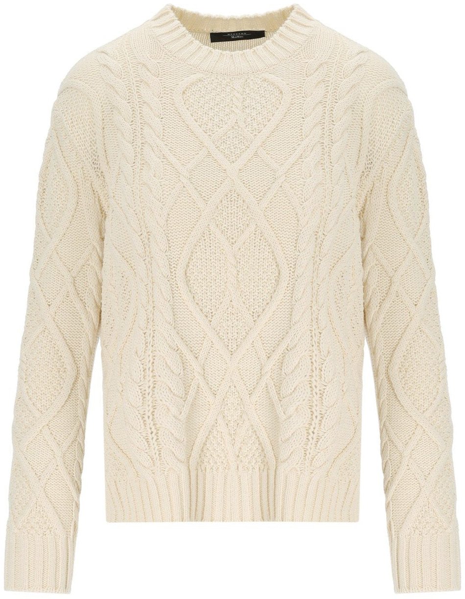 Max Mara MAX MARA WEEKEND TENORE ECRU CREWNECK SWEATER Beige