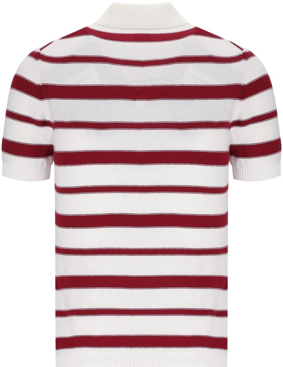 Max Mara MM MAX MARA CARIOCA STRIPED KNITTED POLO-SHIRT Wit