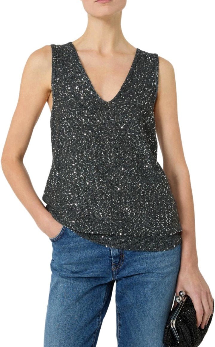 Max Mara MAX MARA WEEKEND TEMPO ANTHRACITE GREY TOP Grijs