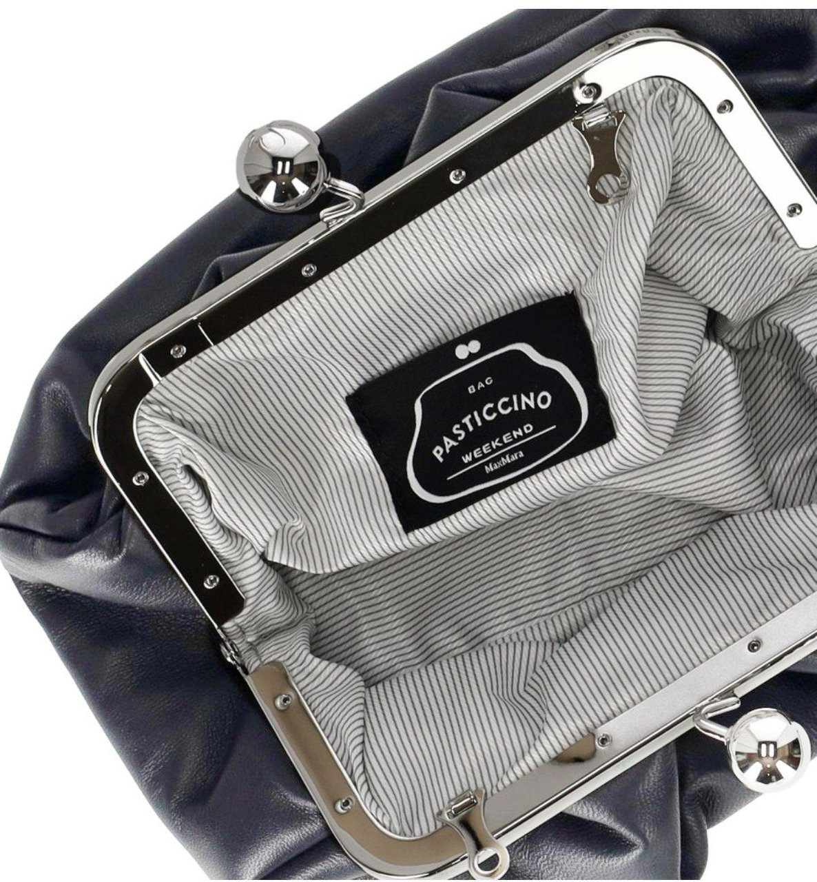 Max Mara MAX MARA WEEKEND PASTICCINO PRATI SMALL NAVY CLUTCH Blauw