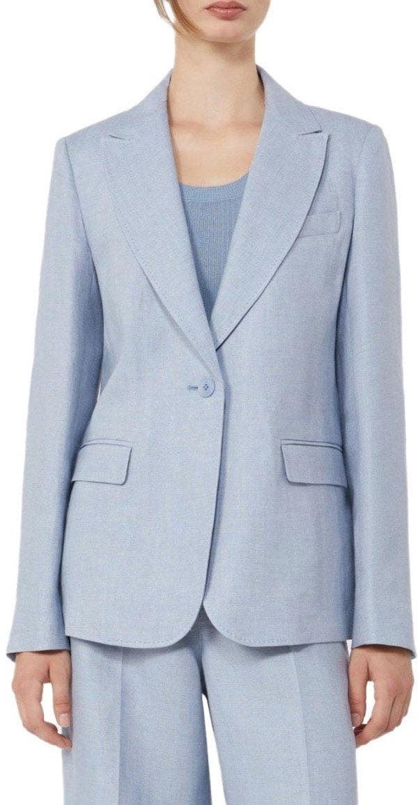 Max Mara MAX MARA WEEKEND NALUT LIGHT BLUE SINGLE-BREASTED BLAZER Lichtblauw