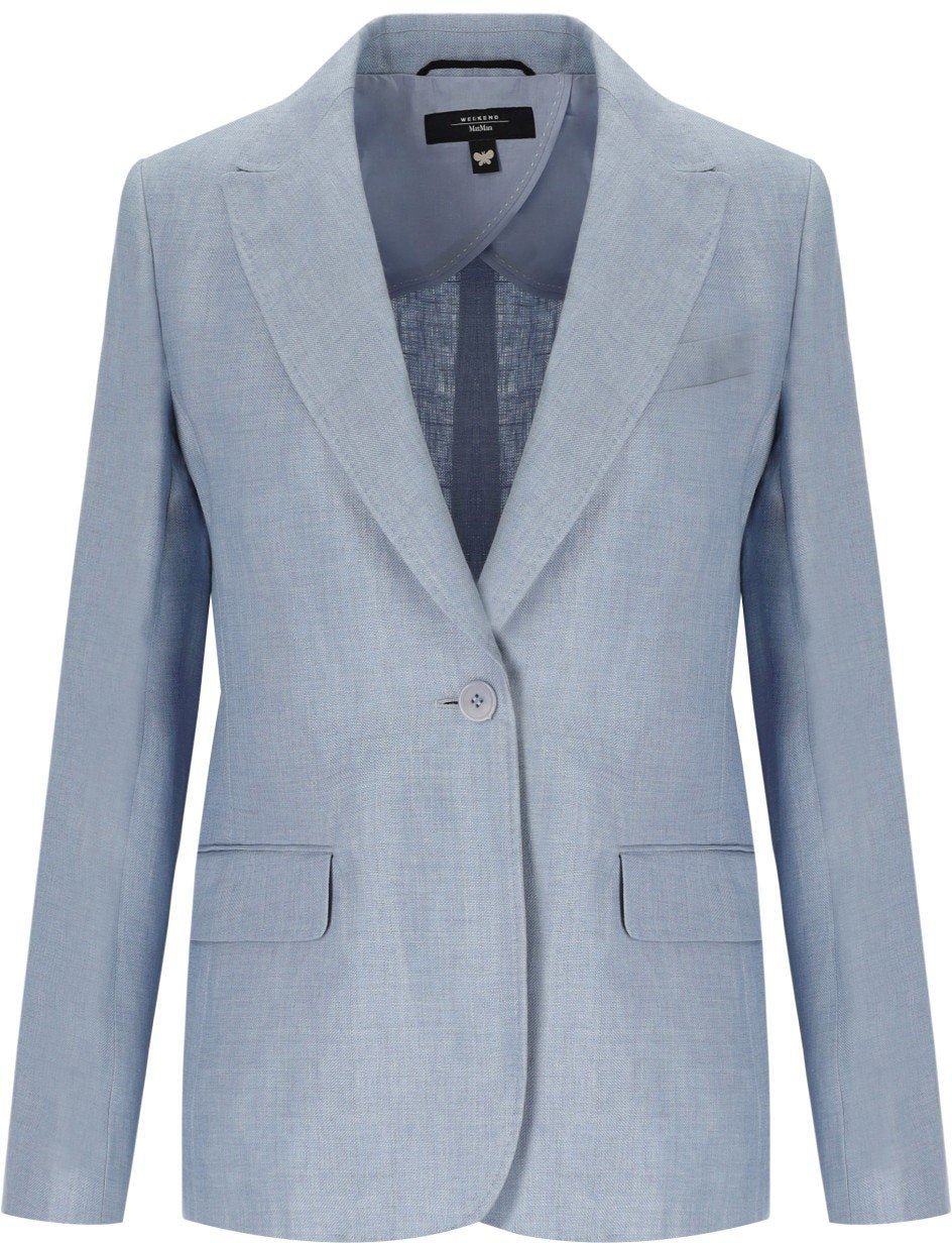Max Mara MAX MARA WEEKEND NALUT LIGHT BLUE SINGLE-BREASTED BLAZER Lichtblauw