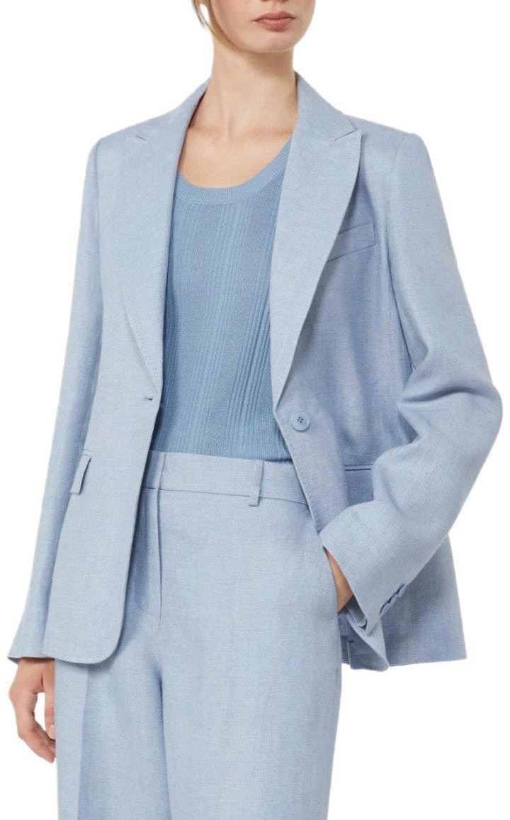 Max Mara MAX MARA WEEKEND NALUT LIGHT BLUE SINGLE-BREASTED BLAZER Lichtblauw