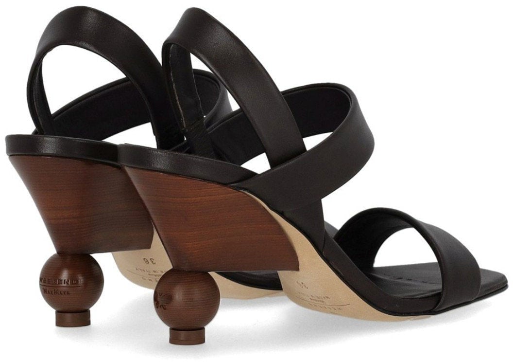 Max Mara MAX MARA WEEKEND AFFETTO EBONY HEELED SANDAL Bruin