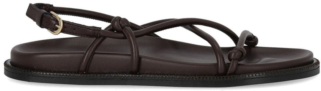 Max Mara MM MAX MARA LUSSO DARK FLAT SANDAL Bruin