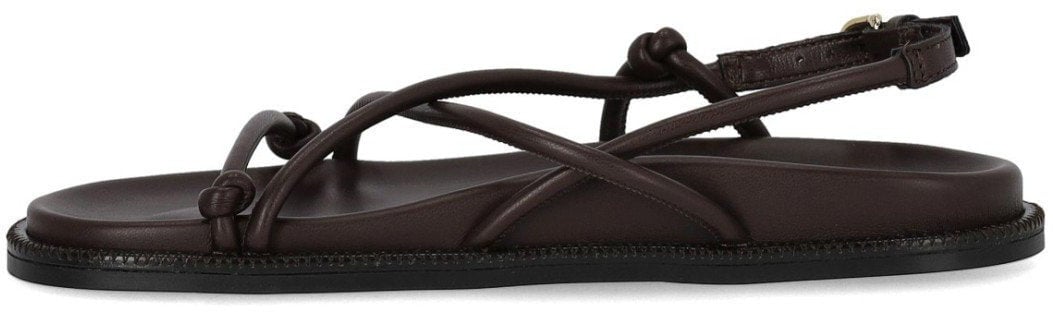 Max Mara MM MAX MARA LUSSO DARK FLAT SANDAL Bruin
