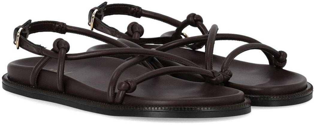 Max Mara MM MAX MARA LUSSO DARK FLAT SANDAL Bruin