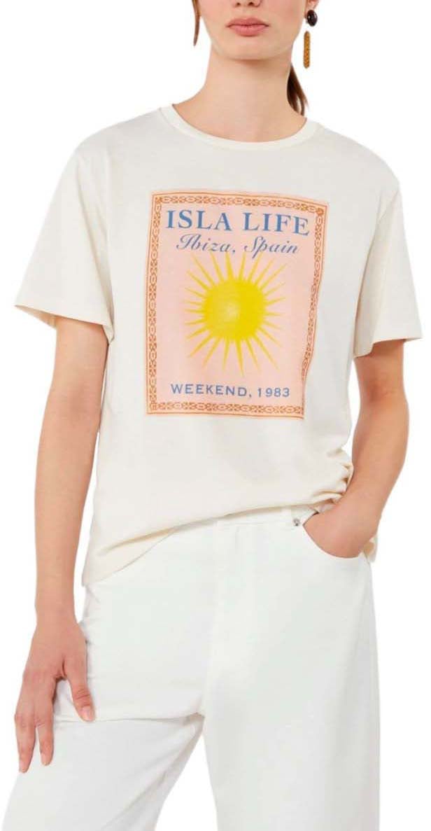 MAX MARA WEEKEND PANTERA ECRU T-SHIRT Wit