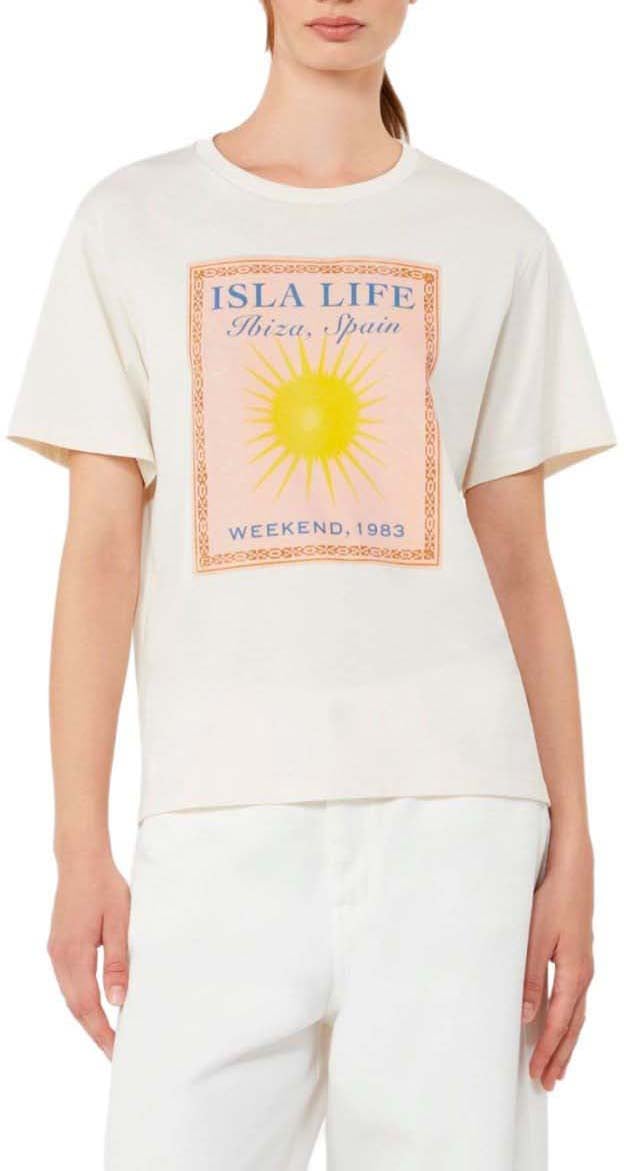MAX MARA WEEKEND PANTERA ECRU T-SHIRT Wit