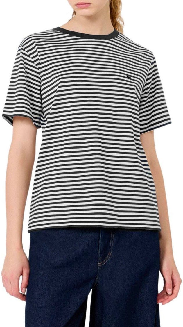 MAX MARA WEEKEND VENACO BLACK STRIPED T-SHIRT Wit