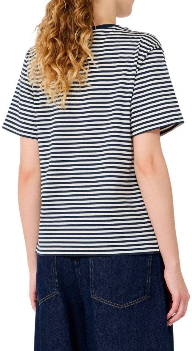 MAX MARA WEEKEND VENACO BLACK STRIPED T-SHIRT Wit