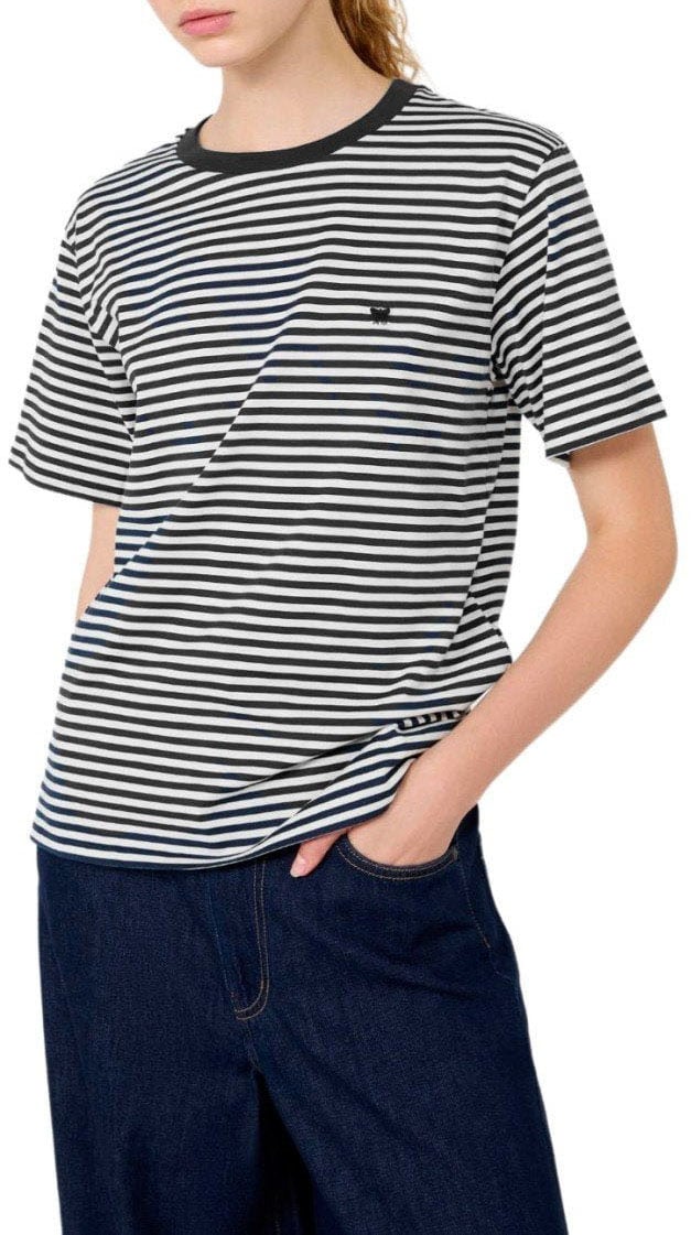 MAX MARA WEEKEND VENACO BLACK STRIPED T-SHIRT Wit
