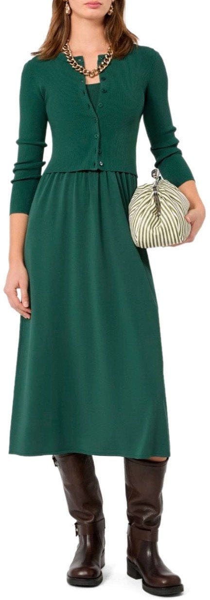 MAX MARA WEEKEND CALIBRI KNITTED DRESS Groen