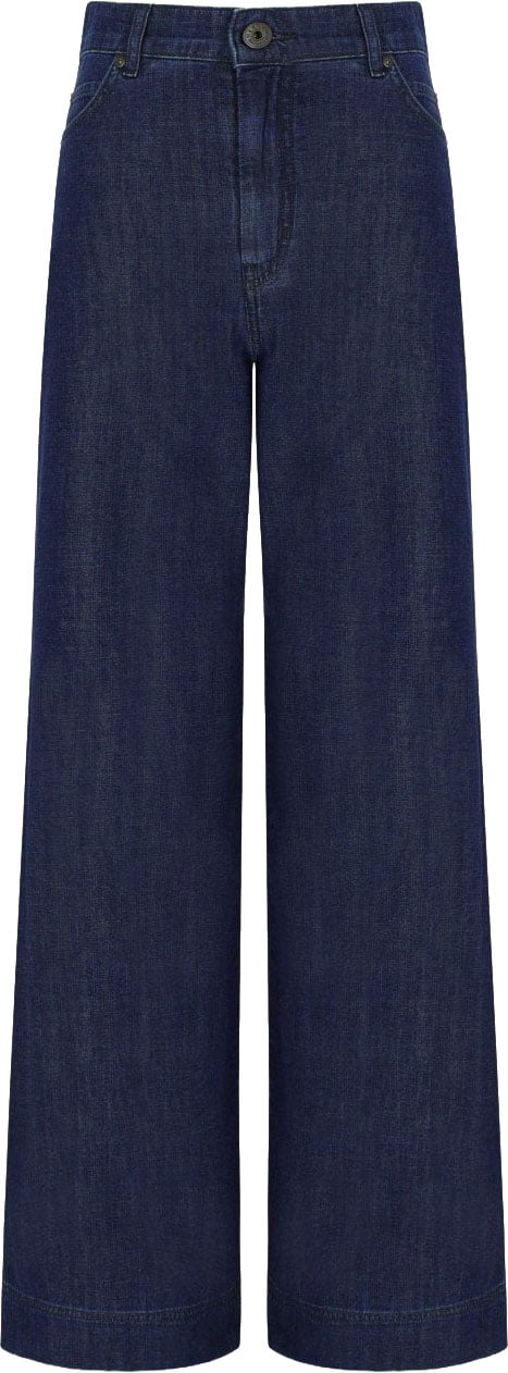 MAX MARA WEEKEND VEGA DARK WIDE LEG JEANS Blauw