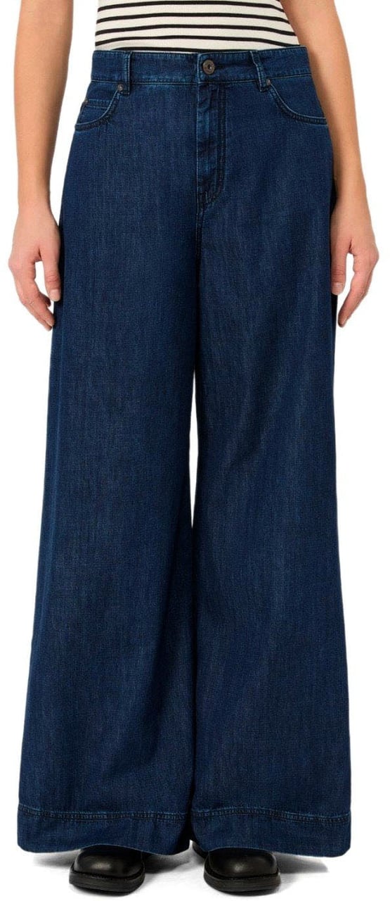 MAX MARA WEEKEND VEGA DARK WIDE LEG JEANS Blauw