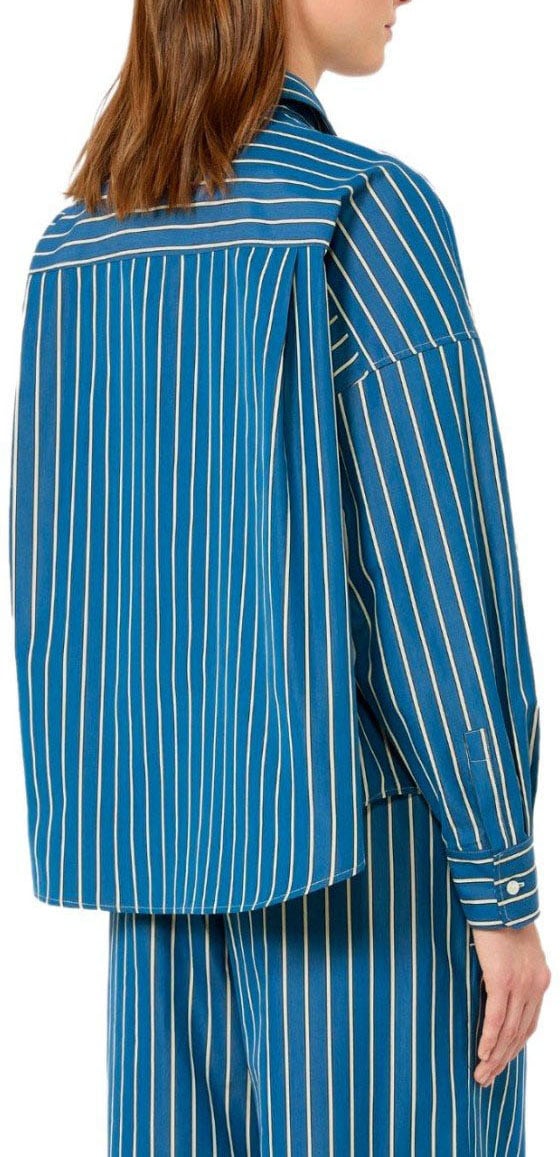 MAX MARA WEEKEND ONORE WHITE STRIPED SHIRT Blauw