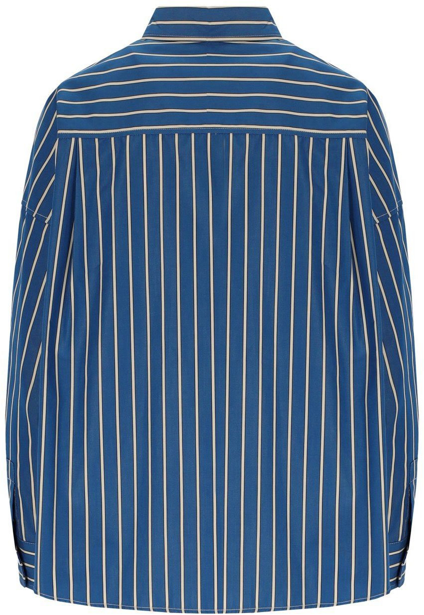 MAX MARA WEEKEND ONORE WHITE STRIPED SHIRT Blauw