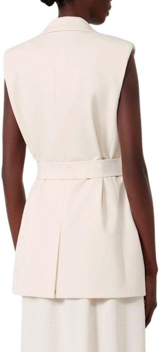 MAX MARA WEEKEND FIORE IVORY BELTED VEST Wit
