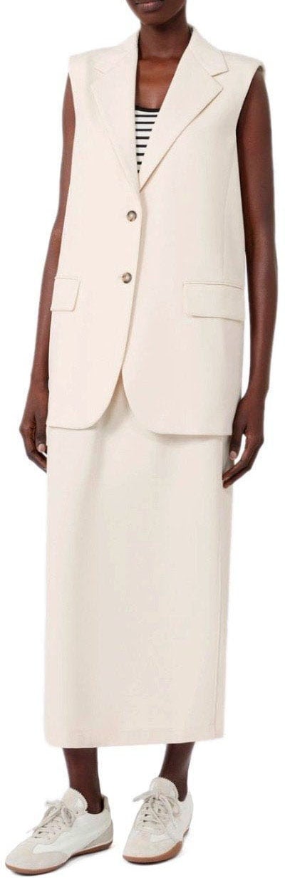 MAX MARA WEEKEND FIORE IVORY BELTED VEST Wit