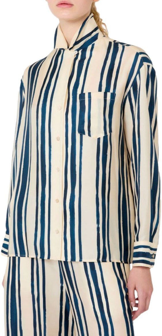MAX MARA WEEKEND CORONA STRIPED BLUE AND SHIRT Wit