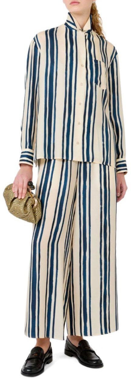MAX MARA WEEKEND CORONA STRIPED BLUE AND SHIRT Wit
