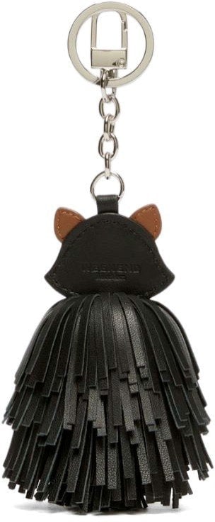 MAX MARA WEEKEND GIGANTE RACCOON KEYCHAIN Zwart
