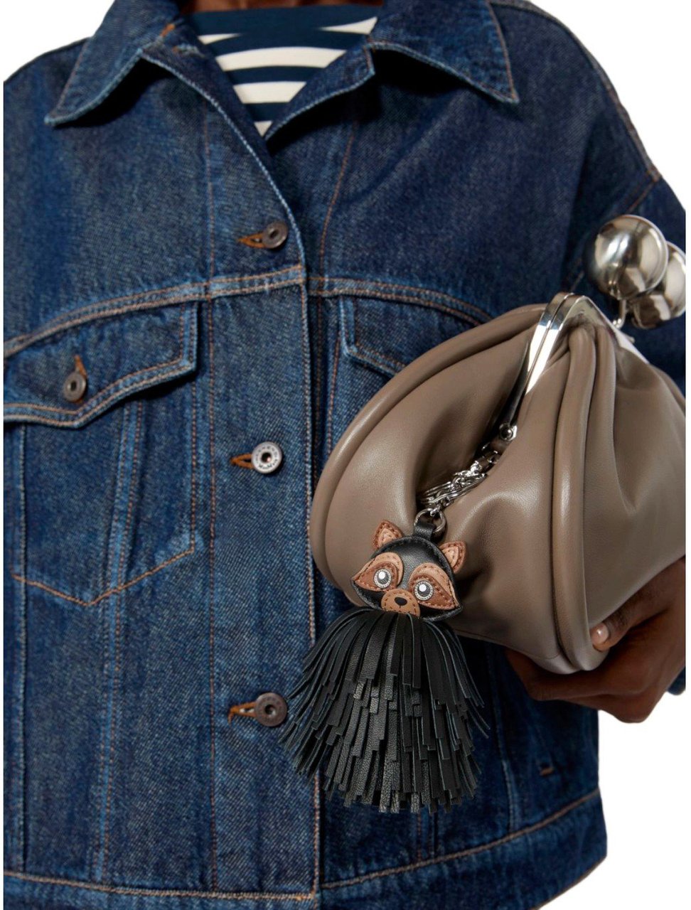 MAX MARA WEEKEND GIGANTE RACCOON KEYCHAIN Zwart