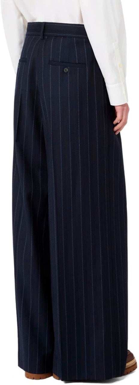 MAX MARA WEEKEND NEBBIE PINSTRIPE TROUSERS Blauw
