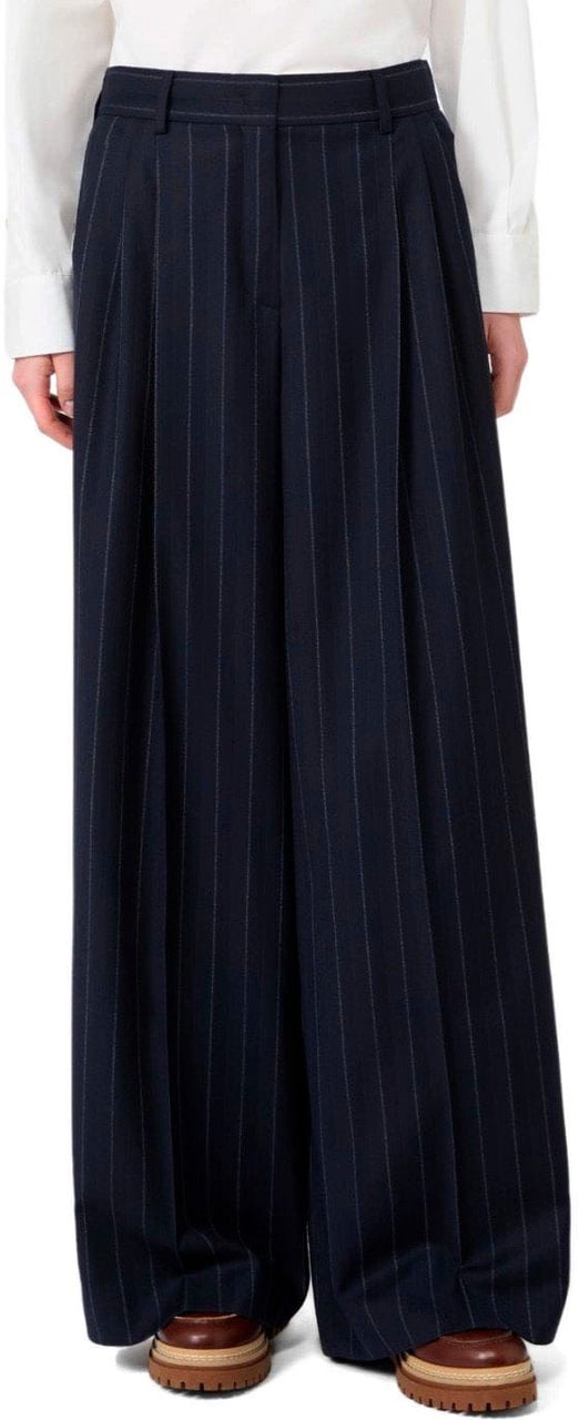 MAX MARA WEEKEND NEBBIE PINSTRIPE TROUSERS Blauw