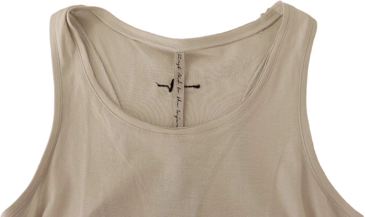 Max Mara Light Gray 100% Cotton Sleeveless Razor Back Tank Top Grijs